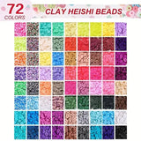 10800pcs Clay Beads for Bracelet Making Kit 72 Colors Spacer Heishi Beads Jewelry Making Kit - Next Deals AU