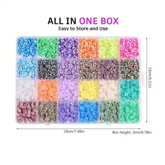 10800pcs Clay Beads for Bracelet Making Kit 72 Colors Spacer Heishi Beads Jewelry Making Kit - Next Deals AU