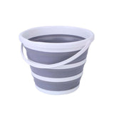 10 Litre Foldable Collapsible Bucket Silicone for Home/Hiking/Camping/Fishing - Grey/White - Next Deals AU