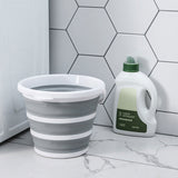 10 Litre Foldable Collapsible Bucket Silicone for Home/Hiking/Camping/Fishing - Grey/White - Next Deals AU