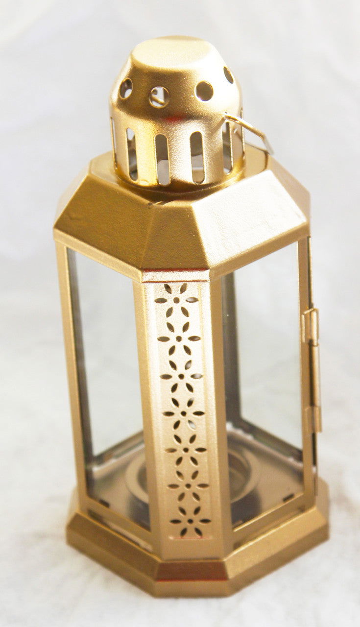10 Pack of Gold Metal Miners Lantern Summer Xmas Wedding Home Party Room Balconey Deck Decoration 21cm Tealight Candle - Next Deals AU