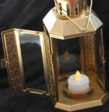 10 Pack of Gold Metal Miners Lantern Summer Xmas Wedding Home Party Room Balconey Deck Decoration 21cm Tealight Candle - Next Deals AU
