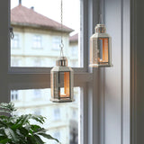 10 Pack of Grey Metal Miners Lantern Summer Wedding Home Party Room Balconey Deck Decoration 21cm Tealight Candle - Next Deals AU