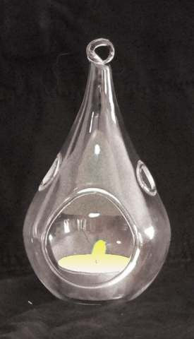 10 Pack of Hanging Clear Glass Tealight Candle Holder Tear Drop Pear Hour Glass Shape - 20cm High Terrarium Plant Mini Garden Holder Decoration Craft Gift - Next Deals AU