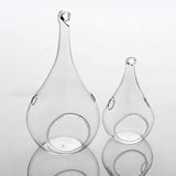10 Pack of Hanging Clear Glass Tealight Candle Holder Tear Drop Pear Shape - 12cm High - Terrarium Plant Mini Garden Holder Decor - Next Deals AU