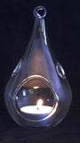 10 Pack of Hanging Clear Glass Tealight Candle Holder Tear Drop Pear Shape - 12cm High - Terrarium Plant Mini Garden Holder Decor - Next Deals AU