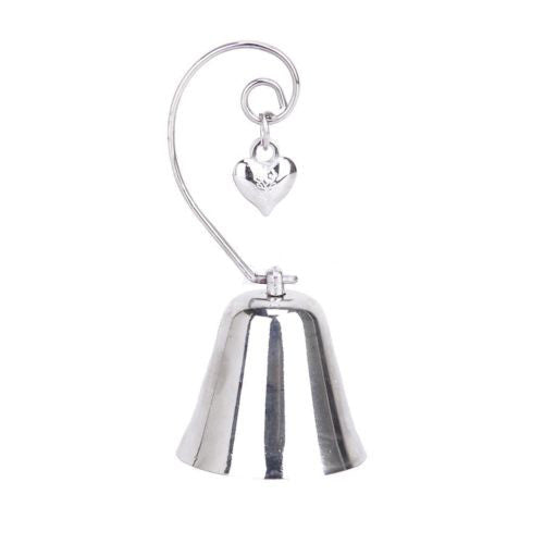 10 Pack of Silver Wedding Kissing Bell Name Card Stand Holder with Heart in Ring Bomboniere Favour Gift - Next Deals AU