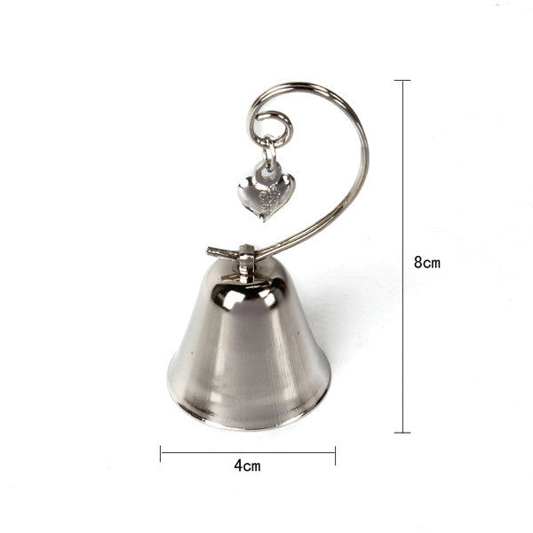 10 Pack of Silver Wedding Kissing Bell Name Card Stand Holder with Heart in Ring Bomboniere Favour Gift - Next Deals AU
