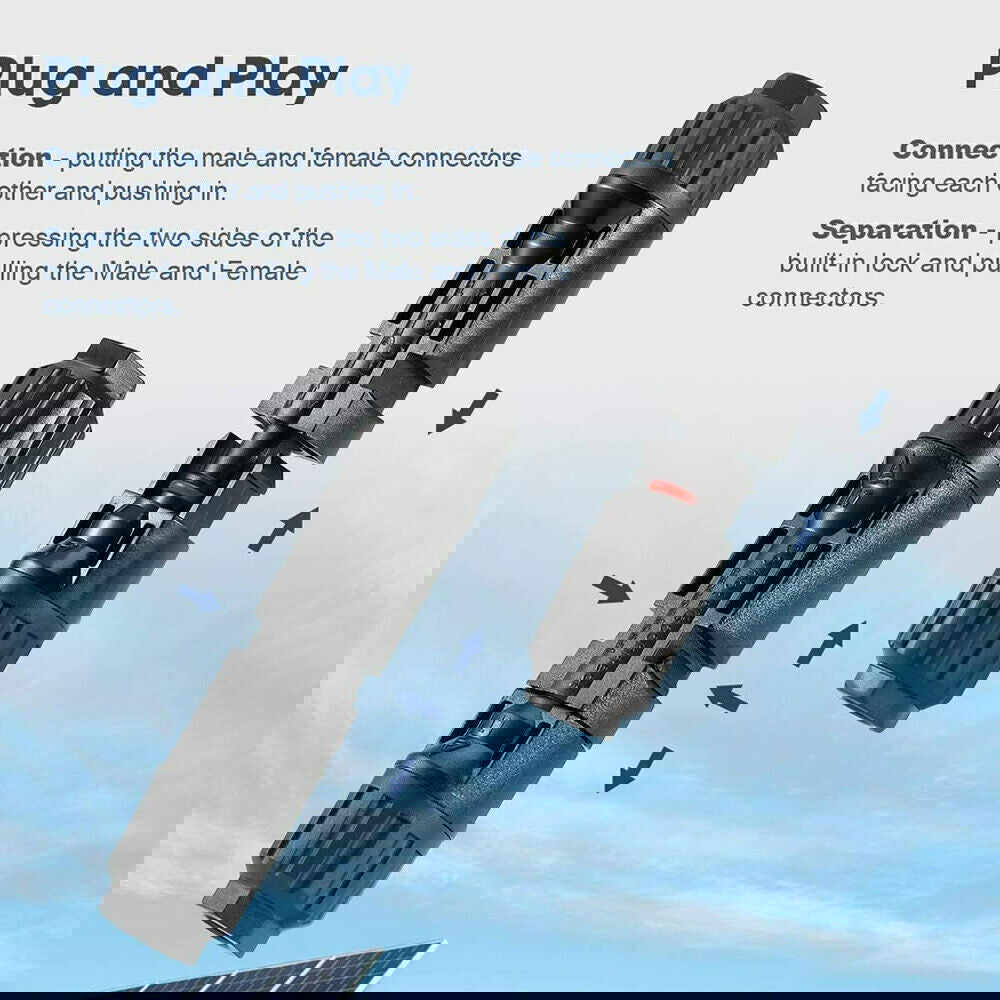 10 Pairs Solar Panel Connectors 30A Line Plug Socket Male & Female IP67 PV Cable - Next Deals AU