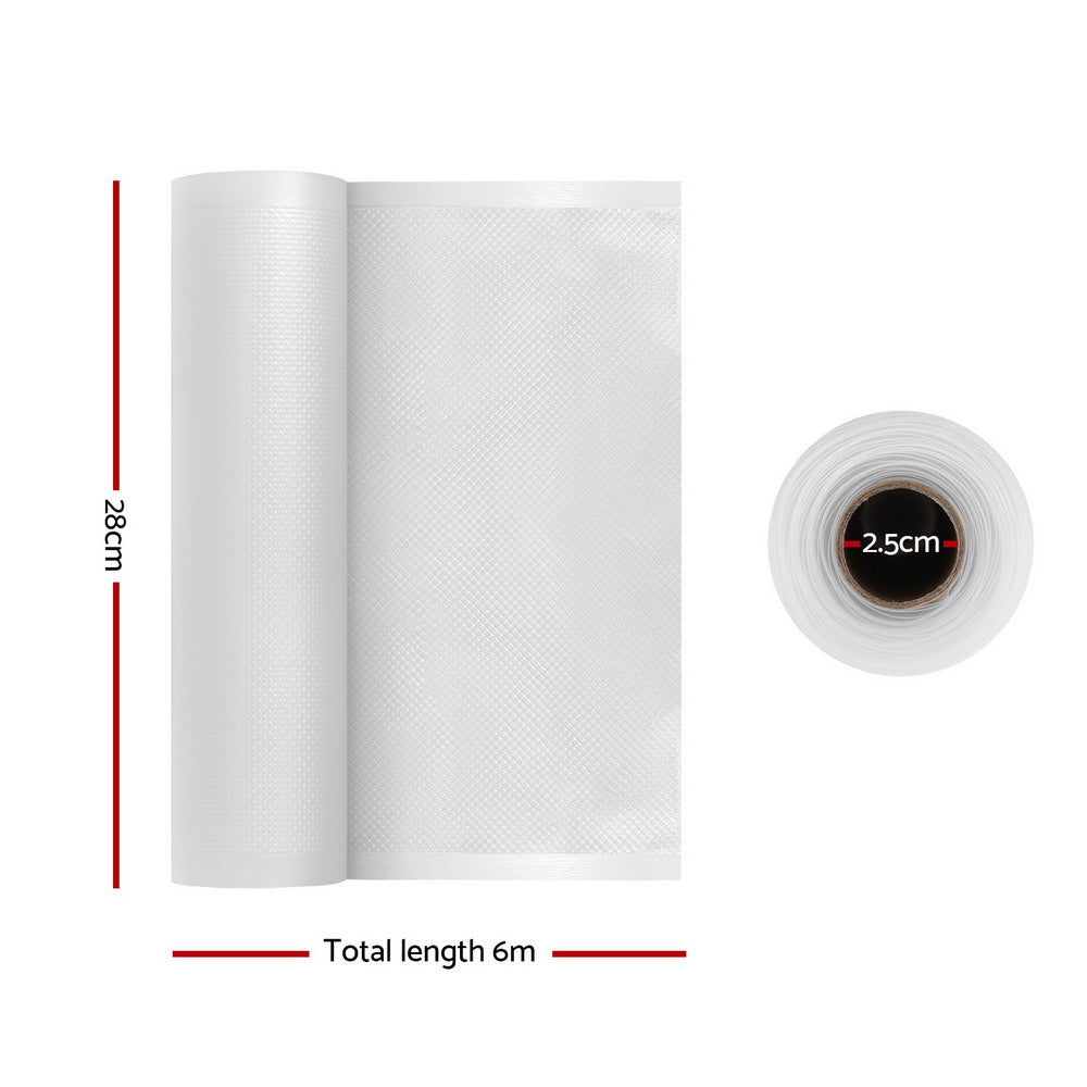 10 Rolls Food Vacuum Sealer Bags Storage Saver Heat Sealing Bag Pack 28CMX6M - Next Deals AU