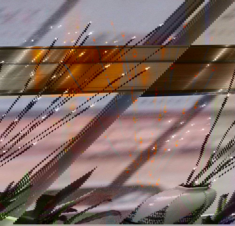 10 Sets of LED Light Bunch Stem - Warm White BATTERY fairy lights - 50cm high 20 bulbs/petals - Next Deals AU