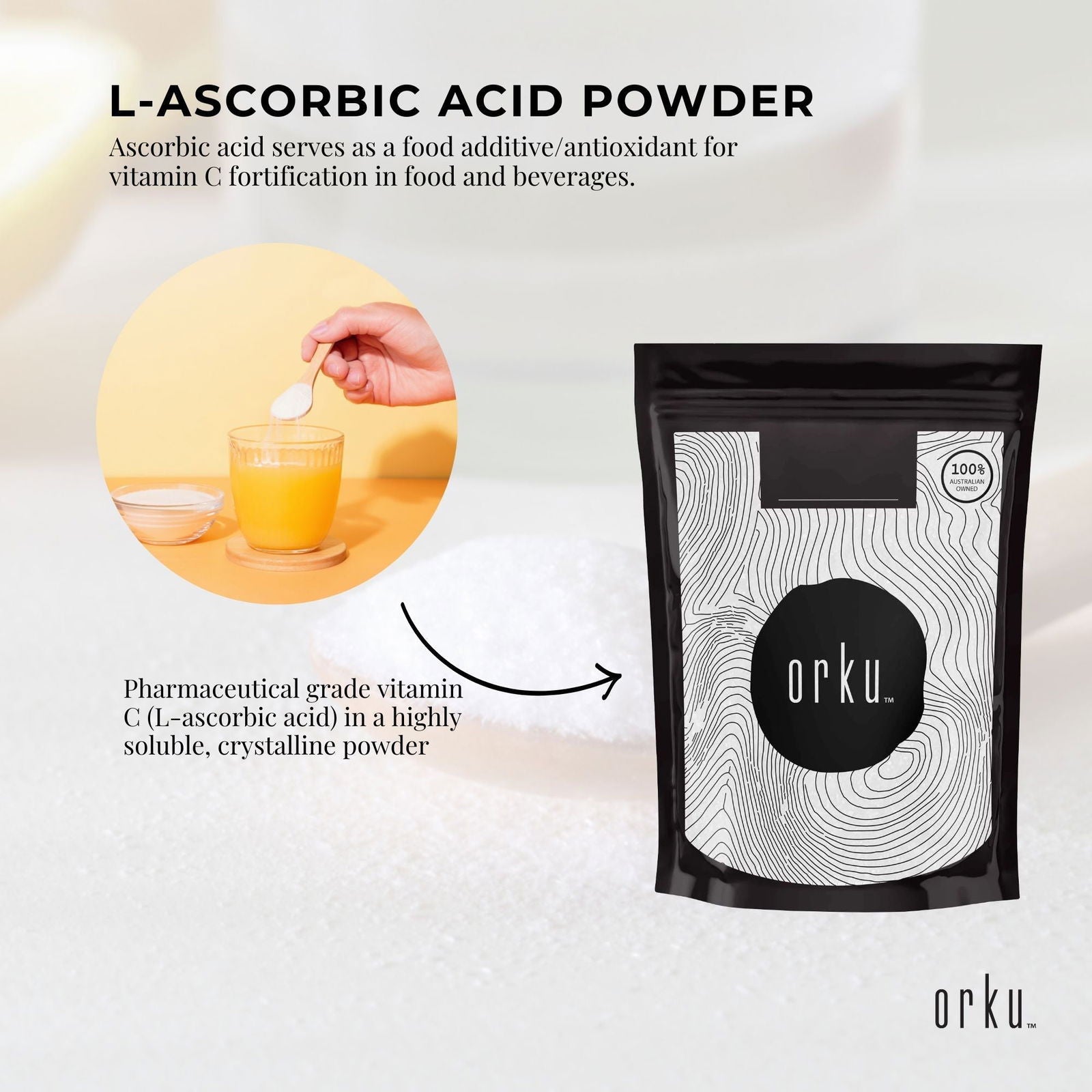 10g Vitamin C Powder L-Ascorbic Acid Pure Pharmaceutical Grade Supplement - Next Deals AU