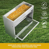 10kg Automatic Chook Chicken Feeder Poultry Auto Treadle Galvanised Metal Coop - Next Deals AU