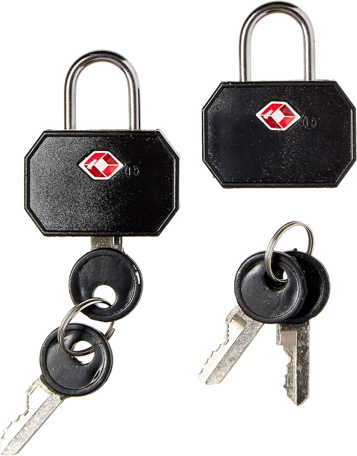 1 Pack of 2 Lewis N. Clark TSA Key Locks Luggage Travel Padlock Keyed - Black - Next Deals AU