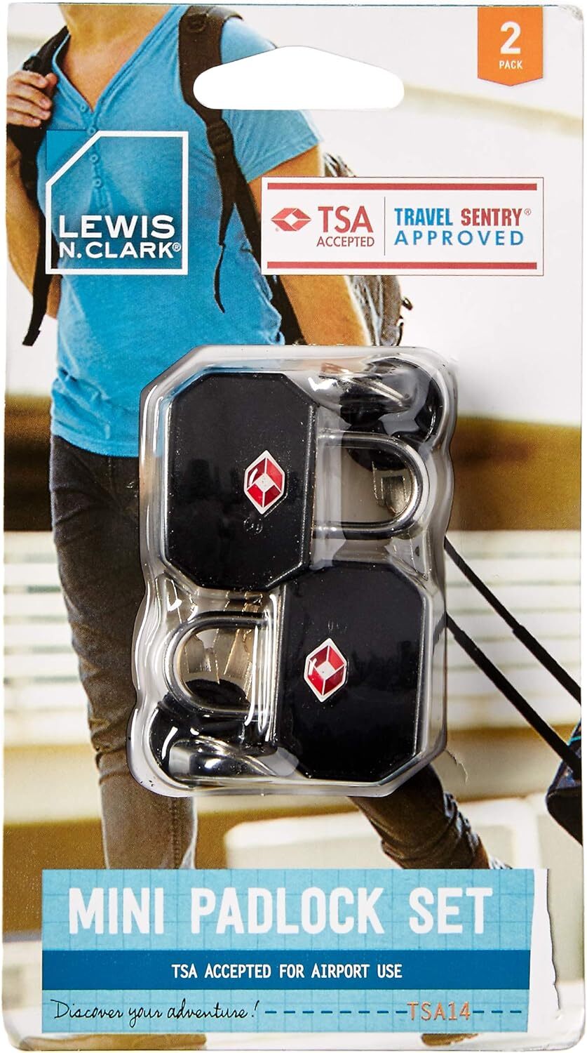 1 Pack of 2 Lewis N. Clark TSA Key Locks Luggage Travel Padlock Keyed - Black - Next Deals AU