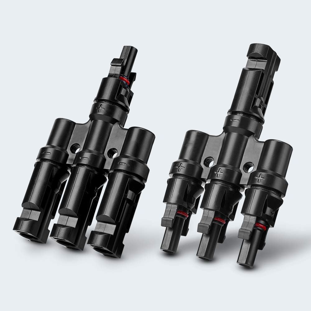 1 Pair 3 To 1 3 branch Waterproof T Branch Cable Connectors Solar PV Panel Connector Male & Female - Next Deals AU