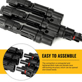 1 Pair 3 To 1 3 branch Waterproof T Branch Cable Connectors Solar PV Panel Connector Male & Female - Next Deals AU