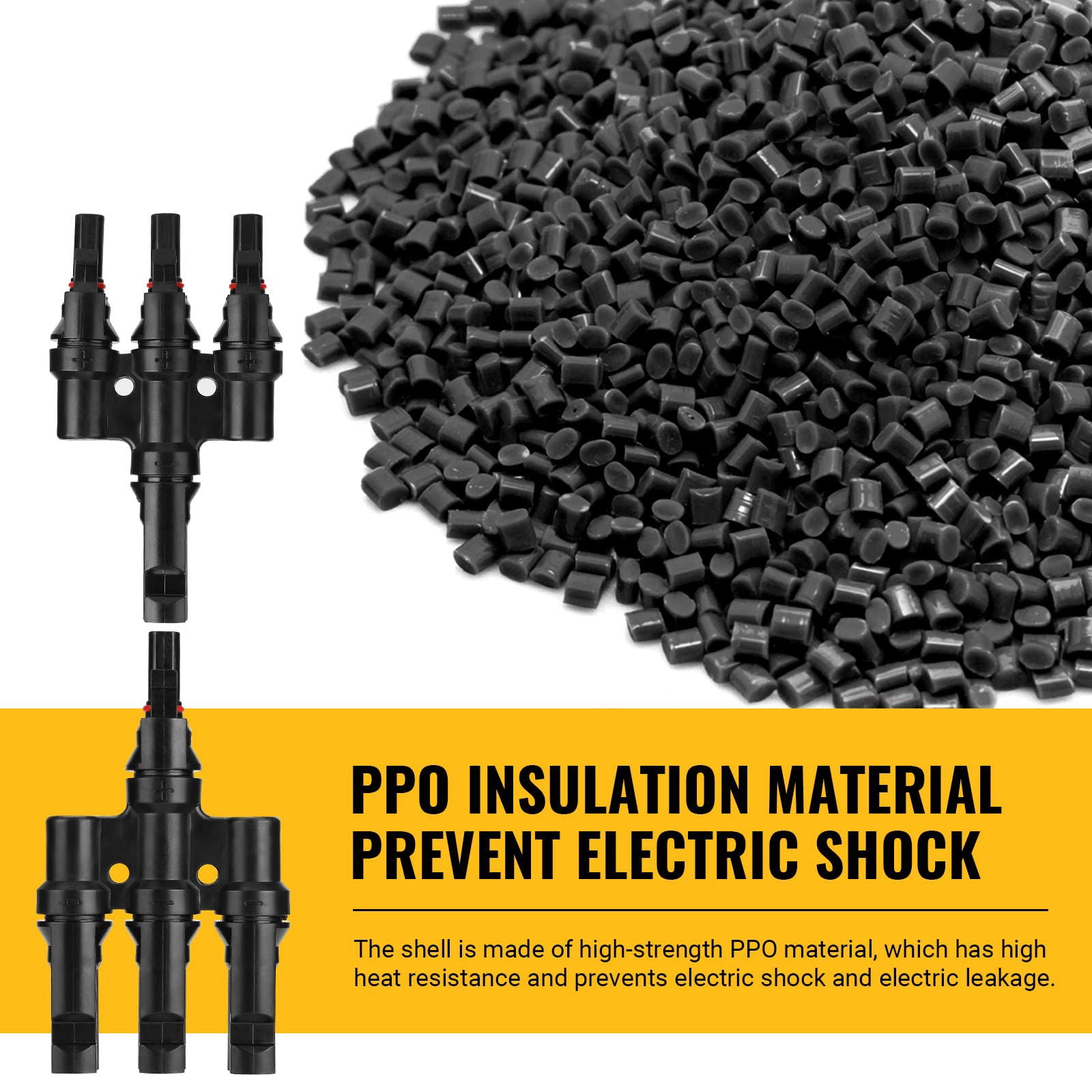 1 Pair 3 To 1 3 branch Waterproof T Branch Cable Connectors Solar PV Panel Connector Male & Female - Next Deals AU