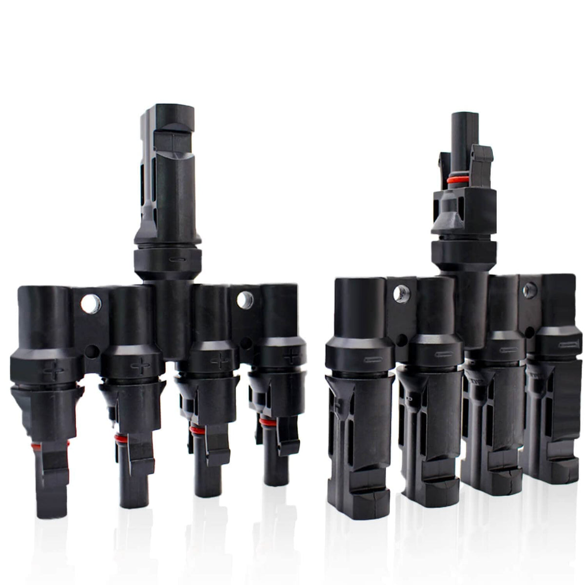 1 Pair 4 To 1 4 branch Waterproof T Branch Cable Connectors Solar PV Panel Connector Male & Female - Next Deals AU