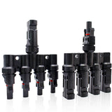 1 Pair 4 To 1 4 branch Waterproof T Branch Cable Connectors Solar PV Panel Connector Male & Female - Next Deals AU