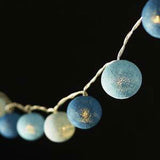 1 Set of 20 LED Blue 5cm Cotton Ball Battery Powered String Lights Christmas Gift Home Wedding Party Boys Bedroom Decoration Indoor Table Centrepiece - Next Deals AU