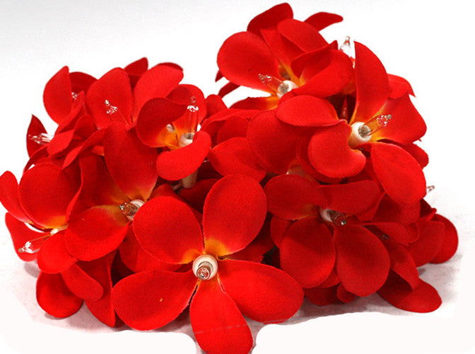1 Set of 20 LED Deep Red Frangipani Flower Battery String Lights Christmas Gift Home Wedding Party Decoration Outdoor Table Garland Wreath - Next Deals AU