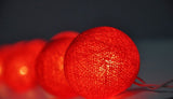 1 Set of 20 LED Red 5cm Cotton Ball Battery Powered String Lights Christmas Gift Home Wedding Party Bedroom Decoration Outdoor Indoor Table Centrepiece - Next Deals AU
