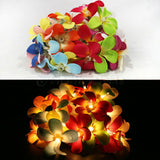 1 Set of 20 LED Tropical Bright Colous Frangipani Flower Battery String Lights Christmas Gift Home Wedding Party Decoration Outdoor Table Centrepiece - Next Deals AU