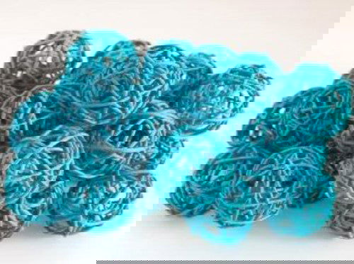 1 Set of 20 LED Turquoise 5cm Rattan Cane Ball Battery Powered String Lights Christmas Gift Home Wedding Party Bedroom Decoration Table Centrepiece - Next Deals AU