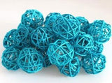 1 Set of 20 LED Turquoise 5cm Rattan Cane Ball Battery Powered String Lights Christmas Gift Home Wedding Party Bedroom Decoration Table Centrepiece - Next Deals AU