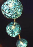 1 Set of 20 LED Turquoise 5cm Rattan Cane Ball Battery Powered String Lights Christmas Gift Home Wedding Party Bedroom Decoration Table Centrepiece - Next Deals AU