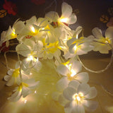 1 Set of 20 LED White Frangipani Flower Battery String Lights Christmas Gift Home Wedding Beach Party Decoration Outdoor Table Centrepiece - Next Deals AU
