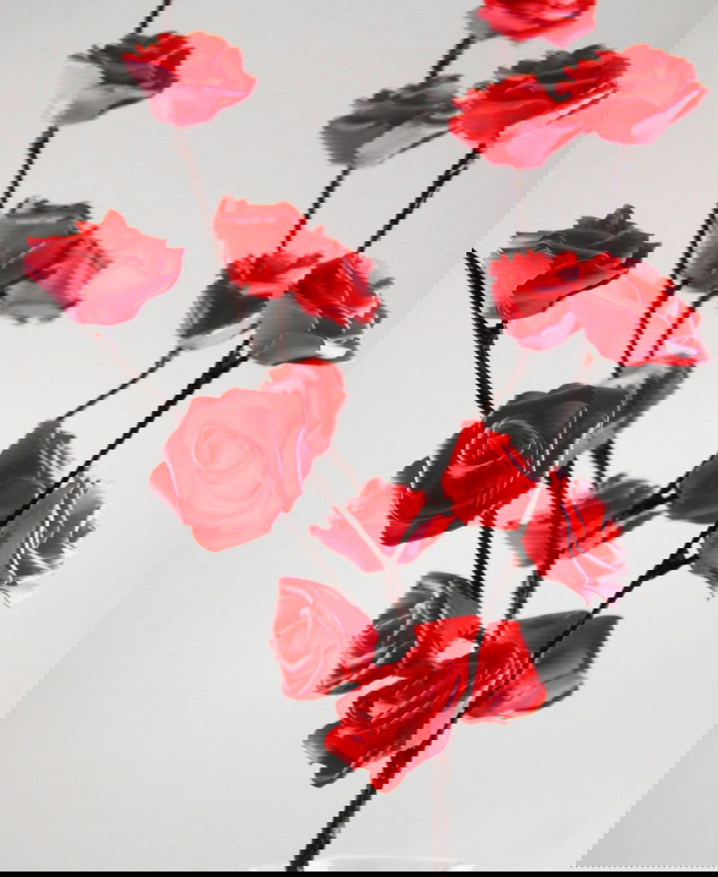 1 Set of 50cm H 20 LED Red Rose Tree Branch Stem Fairy Light Wedding Event Party Function Table Vase Centrepiece Decoration - Next Deals AU