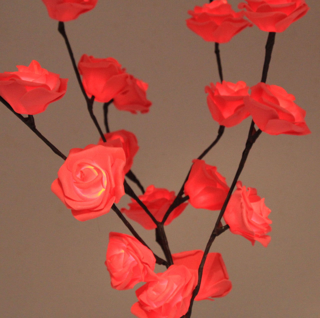 1 Set of 50cm H 20 LED Red Rose Tree Branch Stem Fairy Light Wedding Event Party Function Table Vase Centrepiece Decoration - Next Deals AU