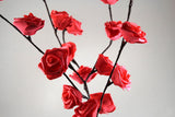 1 Set of 50cm H 20 LED Red Rose Tree Branch Stem Fairy Light Wedding Event Party Function Table Vase Centrepiece Decoration - Next Deals AU