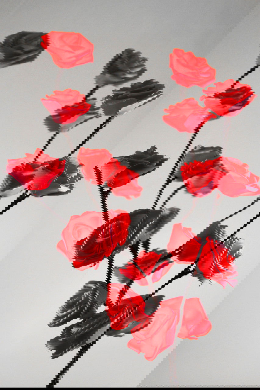 1 Set of 50cm H 20 LED Red Rose Tree Branch Stem Fairy Light Wedding Event Party Function Table Vase Centrepiece Decoration - Next Deals AU