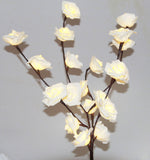 1 Set of 50cm H 20 LED White Rose Tree Branch Stem Fairy Light Wedding Event Party Function Table Vase Centrepiece Decoration - Next Deals AU