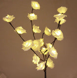 1 Set of 50cm H 20 LED White Rose Tree Branch Stem Fairy Light Wedding Event Party Function Table Vase Centrepiece Decoration - Next Deals AU