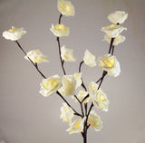 1 Set of 50cm H 20 LED White Rose Tree Branch Stem Fairy Light Wedding Event Party Function Table Vase Centrepiece Decoration - Next Deals AU