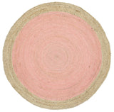Hampton Centre Pink Jute Round Rug