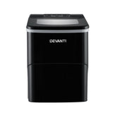 DEVANTi Portable Ice Cube Maker Machine 2L Home Bar Benchtop Easy Quick Black
