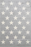 Piccolo Light Grey and White Stars Kids Rug