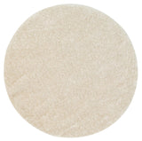 Puffy Soft Shag Round Rug Ivory