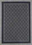Sisalo Grey Geometric Ikat Bordered Rug