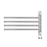 Towel Rail Rack Holder 4 Bars Wall Mounted Stainless Steel Swivel Hanging Hook