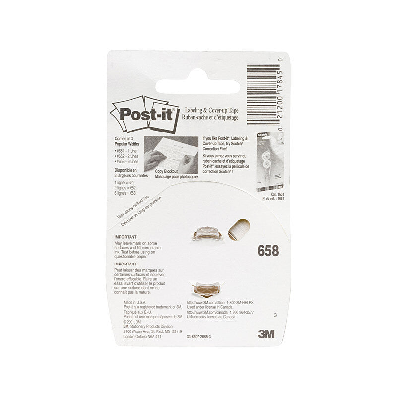 POST-IT Label Tape 658 6 Lines Box of 6 – Next Deals