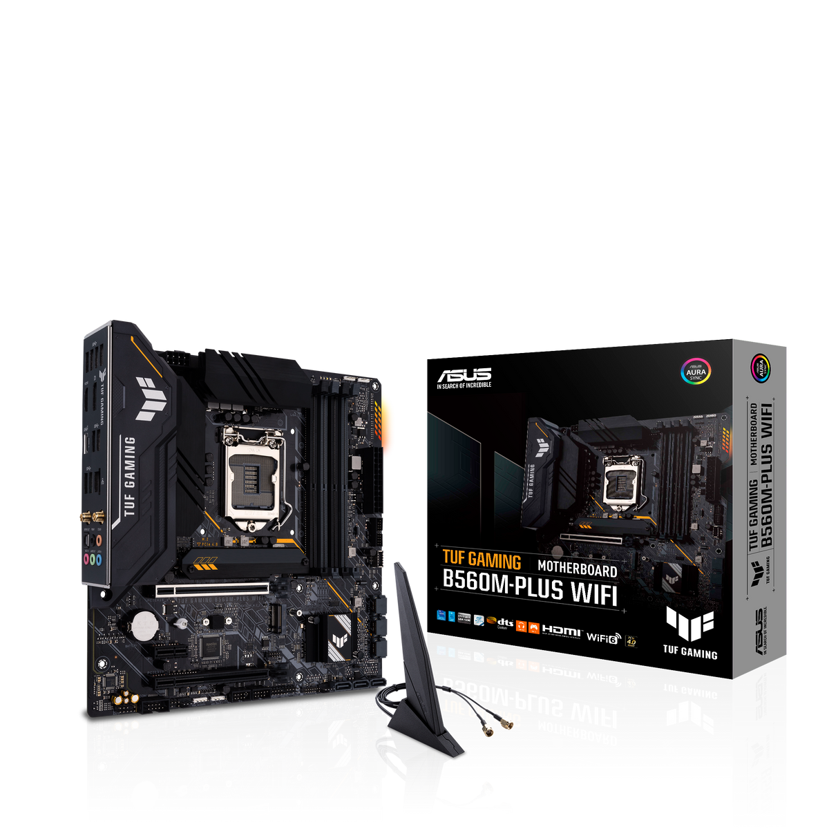 ASUS TUF GAMING B560M-PLUS WIFI Intel B560 (LGA 1200) mATX Motherboard PCIe 4.0, 2xM.2 slots, 8+1 Power Stages, 2.5Gb Ethernet WiFi 6 RGB
