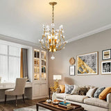 Crystal Chandelier Vintage, 3 Lights, Gold