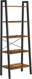 5-Tier Industrial Bookcase, Rustic Brown