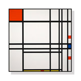 Wall Art 90cmx90cm Abstract Art By Piet Mondrian Black Frame Canvas